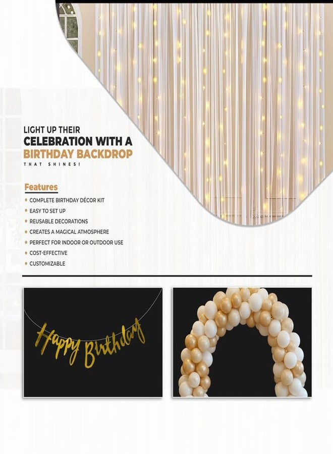 Selibration مجموعة زينة عيد ميلاد (109 قطعة) بالونات ولافتة باللونين البيج والأبيض، مجموعة متكاملة لعيد ميلاد الأطفال والزوج والزوجة للاحتفال بحفلة ذات طابع خاص - Image 4